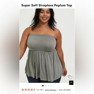 Torrid super soft peplum tube top